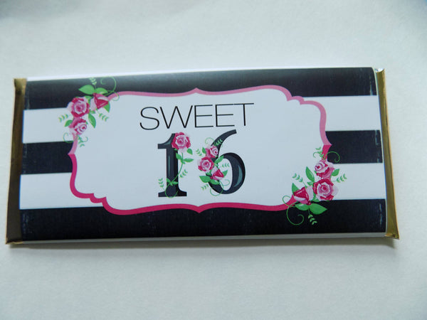 Floral Milestone Birthday Candy Bar - Cathy's Creations - www.candywrappershop.com