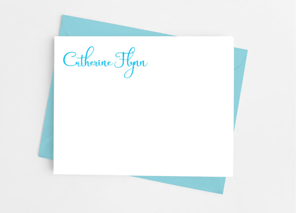 Personalized Stationery Flat Note Cards - Modern Script - Cathy's Creations - www.candywrappershop.com