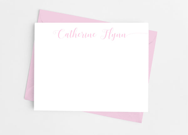 Personalized Stationery Flat Note Cards - Classic Flourish - Cathy's Creations - www.candywrappershop.com