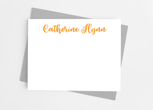 Personalized Stationery Flat Note Cards - Modern Calligraphy - Cathy's Creations - www.candywrappershop.com